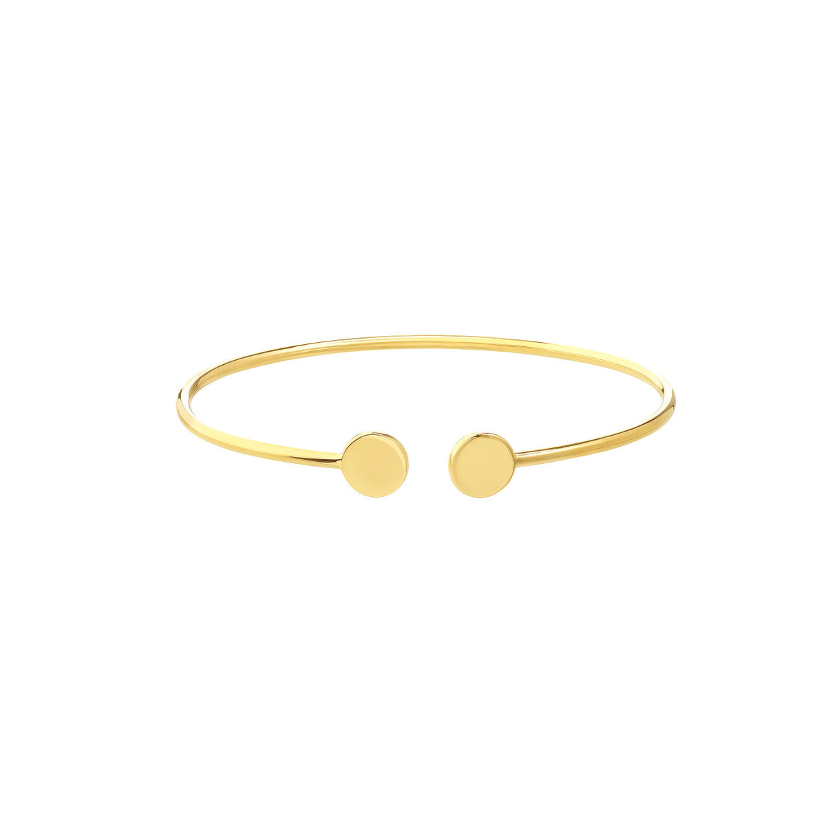 OPEN DISC YELLOW GOLD CUFF BANGLE