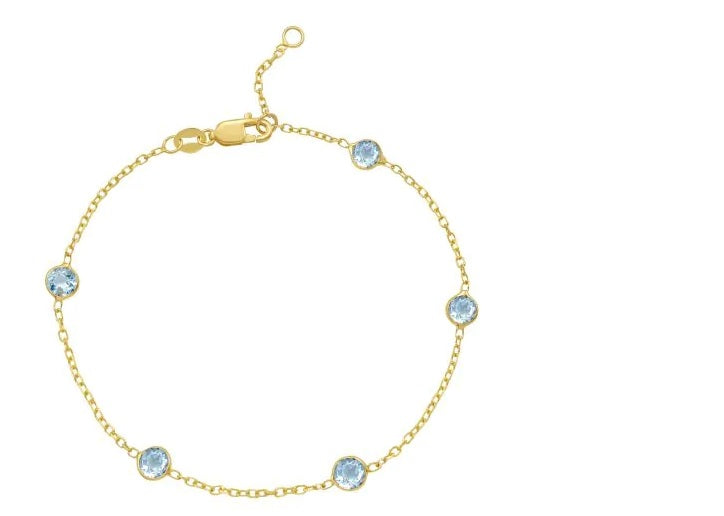 Aquamarine Station Bracelet