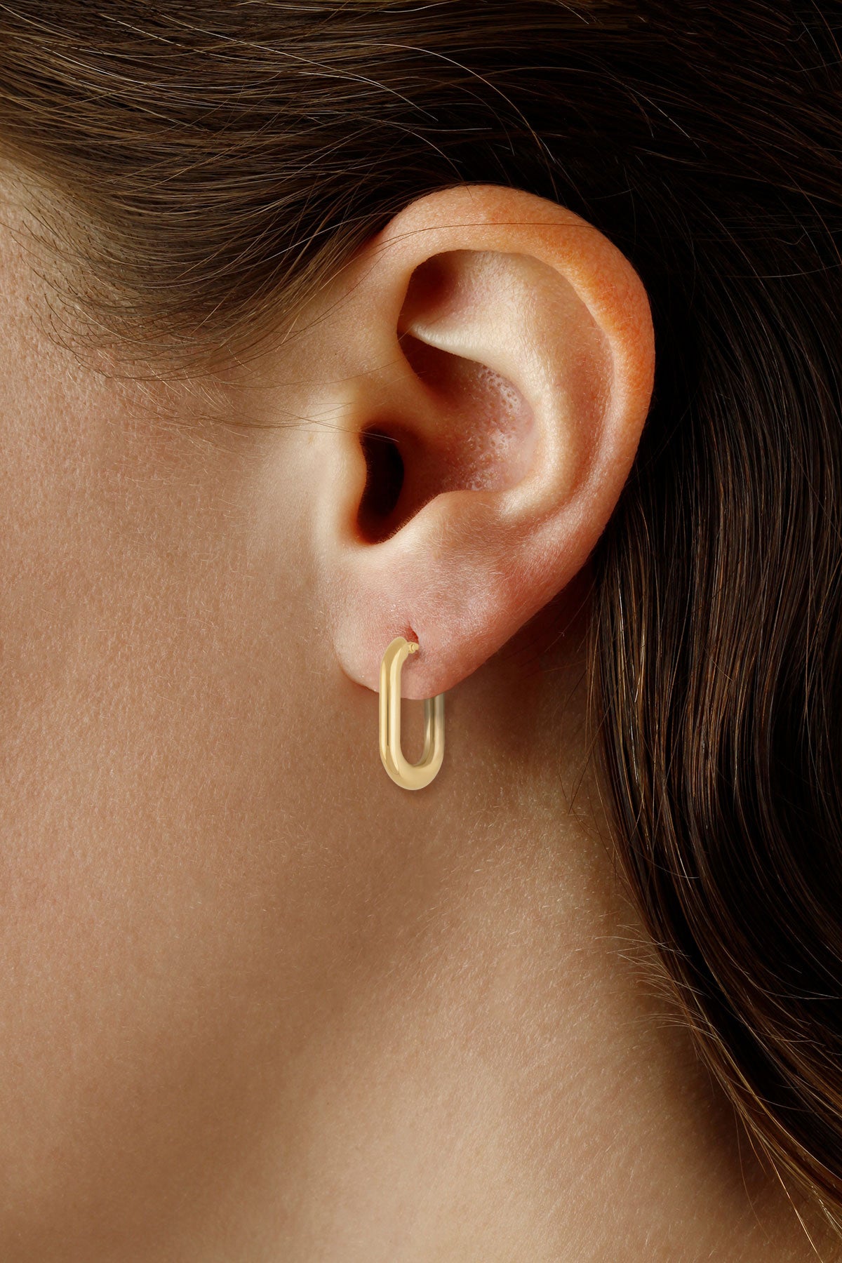 14kt yellow gold medium flat oval hoops