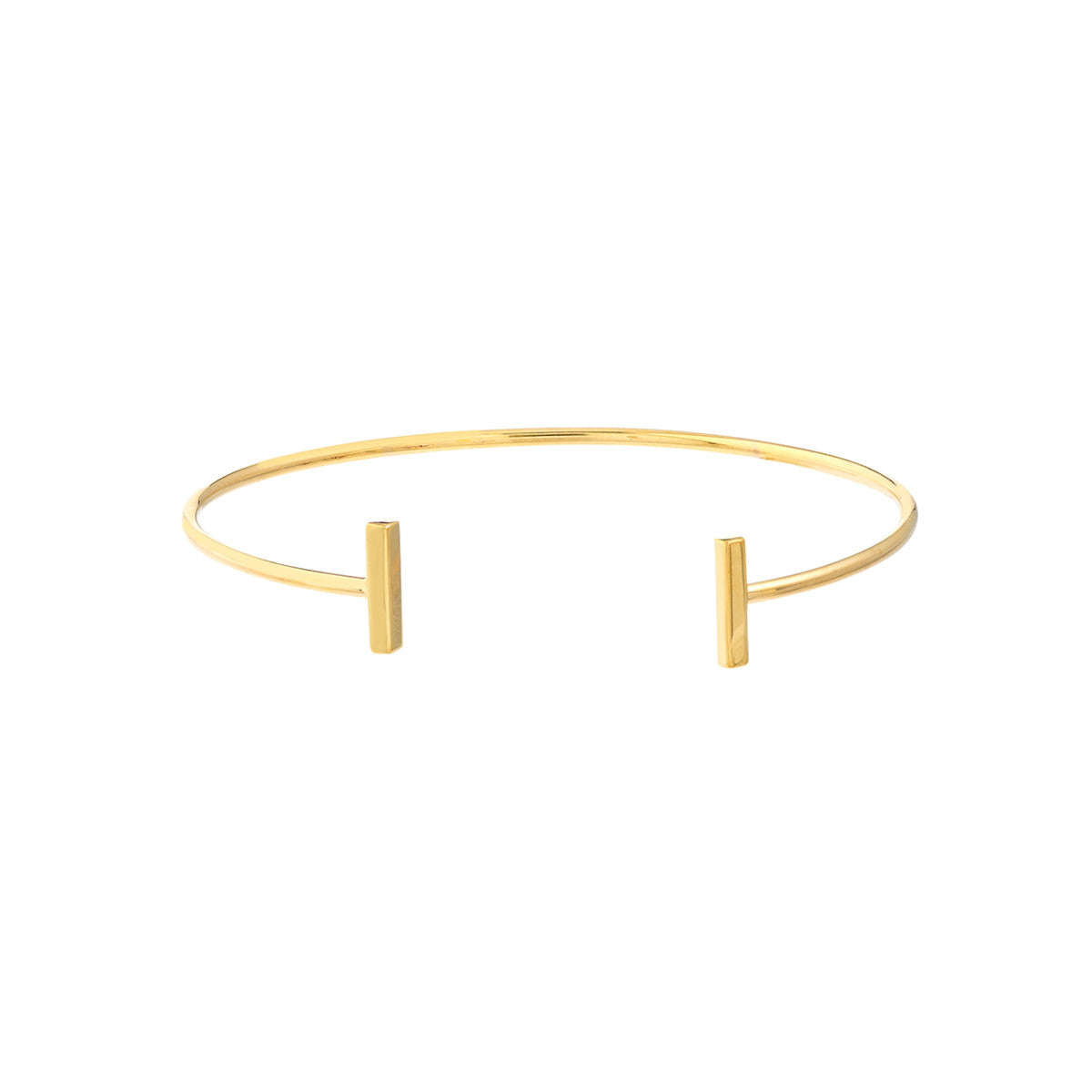 OPEN BAR YELLOW GOLD CUFF BRACELET