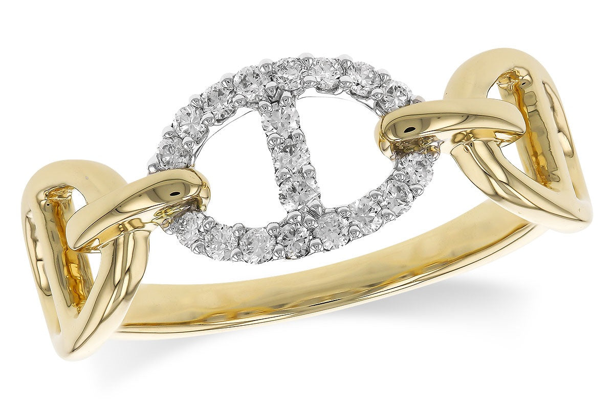 TWO-TONE GUCCI DIAMOND LINK RING
