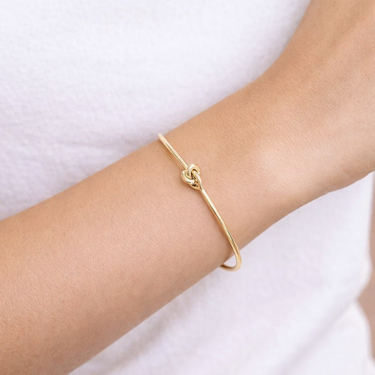 YELLOW GOLD KNOT CUFF BRACELET